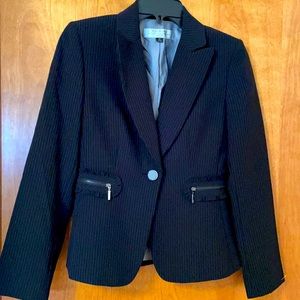 NWOT Chic pinstriped petite blazer.